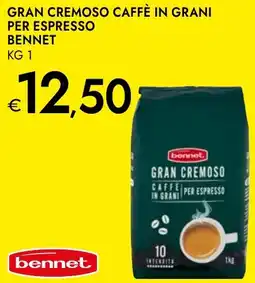 Bennet Gran cremoso caffè in grani per espresso BENNET offerta
