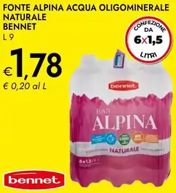 Bennet Fonte alpina acqua oligominerale naturale BENNET offerta