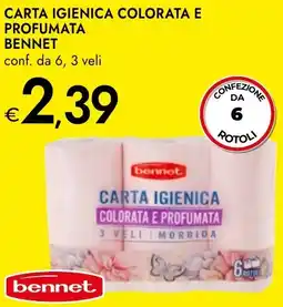 Bennet Carta igienica colorata e profumata BENNET offerta