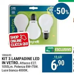Cfadda Kit 3 lampadine LED in vetro offerta