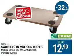 Cfadda Carrello in MDF con ruote offerta