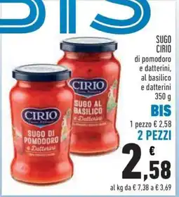Conad Sugo Cirio offerta