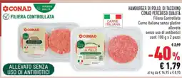 Conad Hamburger di Pollo, di Tacchino Conad Percorso Qualità offerta