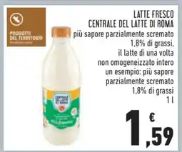 Conad Latte Fresco Centrale del Latte di Roma offerta
