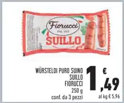 Conad WÜRSTELDI PURO SUINO SUILLO FIORUCCI offerta
