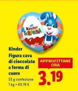 Lidl Kinder Figura cava di cioccolato a forma di cuore offerta