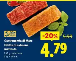 Lidl Gastronomia di Mare Filetto di salmone marinato offerta