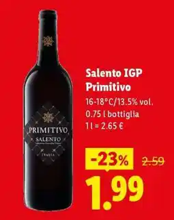 Lidl Salento IGP Primitivo offerta