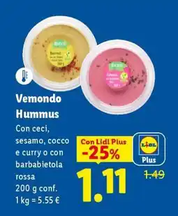 Lidl Vemondo Hummus offerta