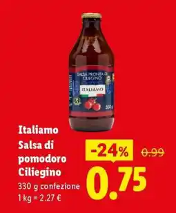Lidl Italiano Salsa di pomodoro Ciliegino offerta