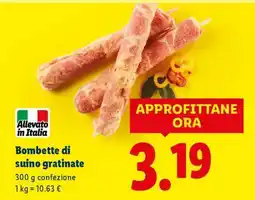 Lidl Bombette di suino gratinate offerta