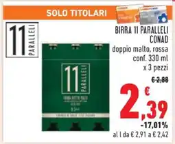 Conad BIRRA 11 PARALLELI CONAD offerta