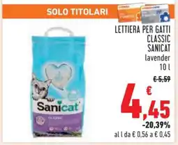 Conad LETTIERA PER GATTI CLASSIC SANICAT offerta