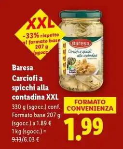Lidl Baresa Carciofi a spicchi alla contadina XXL offerta