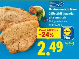 Lidl Gastronomia di mare 2 filetti di limanda alla mugnaia offerta