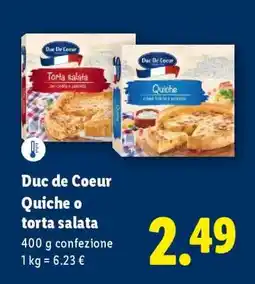 Lidl Duc De Coeur Quiche o Torta salata offerta