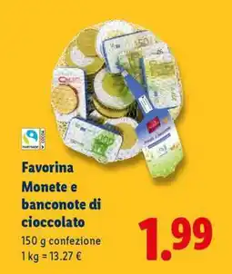 Lidl Favorina Monete e banconote di cioccolato offerta