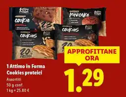 Lidl 1 Attimo in Forma Cookies proteici offerta
