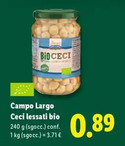 Lidl Campo Largo Ceci lessati Bio offerta