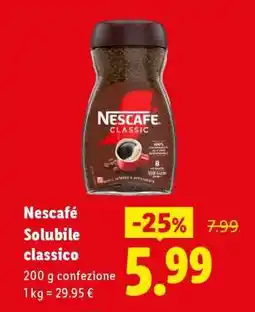 Lidl Nescafé Solubile classico offerta