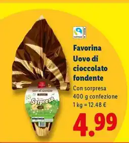 Lidl Favorina Uovo di cioccolato fondente offerta