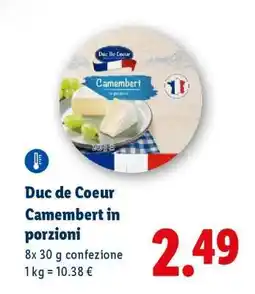 Lidl Duc De Coeur Camembert in porzioni offerta