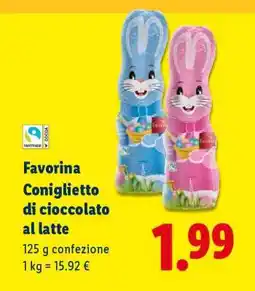 Lidl Favorina Coniglietto di cioccolato al latte offerta