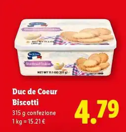 Lidl Duc de Coeur Biscotti offerta