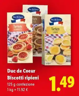 Lidl Duc de Coeur Biscotti ripieni offerta