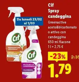 Lidl Cif Spray candeggina offerta