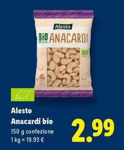 Lidl Alesto Anacardi bio offerta