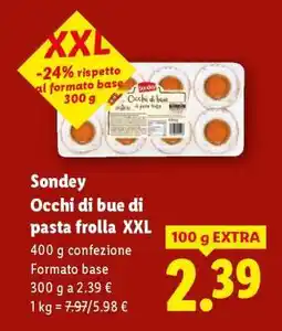 Lidl Sondey Occhi di bue di pasta frolla XXL offerta