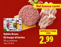 Lidl Robbie Brown Kit burger di bovino offerta