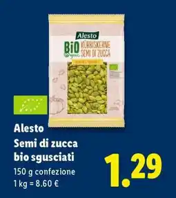 Lidl Alesto Semi di zucca bio sgusciati offerta