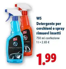 Lidl W5 Detergente per cerchioni o Spray rimuovi insetti offerta