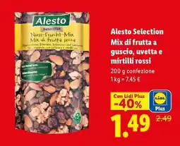 Lidl Alesto Selection Mix di frutta a guscio, uvetta e mirtilli rossi offerta