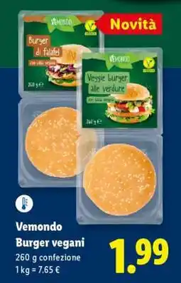 Lidl Vemondo Burger vegani offerta