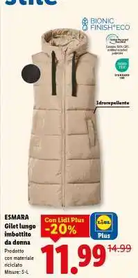 Lidl ESMARA Gilet lungo imbottito da donna offerta