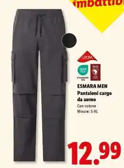 Lidl ESMARA MEN Pantaloni cargo da uomo offerta