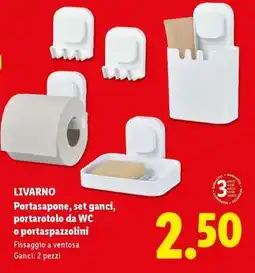 Lidl LIVARNO Portasapone, set ganci, portarotolo da WC o portasapzzolini offerta