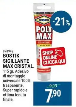 Cfadda Bostik sigillante max cristal offerta