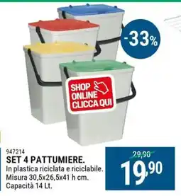 Cfadda Set 4 pattumiere offerta