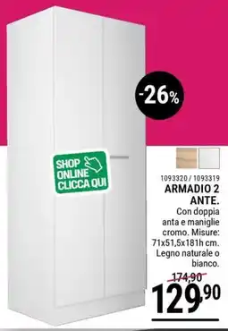 Cfadda Armadio 2 Ante offerta