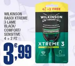 Splendidi e Splendenti Wilkinson rasoi xtreme 3 lame black/ comfort/ sensitive offerta