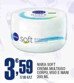 Splendidi e Splendenti Nivea soft crema multiuso corpo, viso e mani offerta