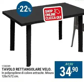 Tavolo rettangolare velo