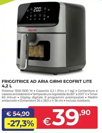 Friggitrice ad aria girmi ecofrit lite