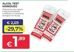 Progress Alcol test monouso offerta