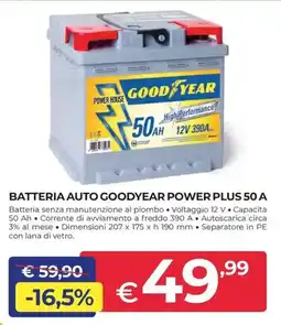 Progress Batteria auto goodyear power plus 50 A offerta