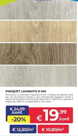 Progress Parquet laminato 8 MM offerta
